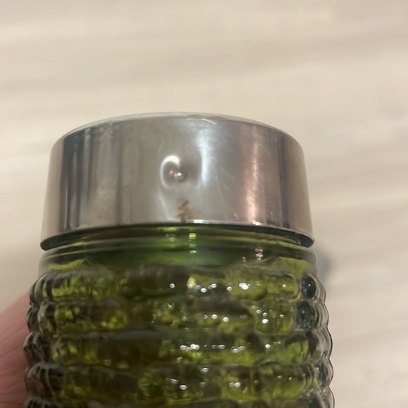 Vintage Green Glass Salt and Pepper Shaker Set - Picture 5 of 8